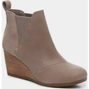 Toms Leather Kelsey Wedge Ankle Boot, 9M